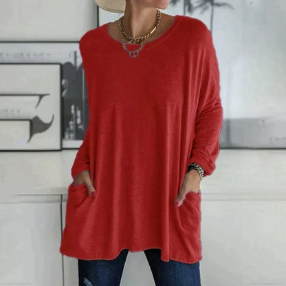 Annelise | Women's Oversized Long Sleeve Tunic Top with Pockets