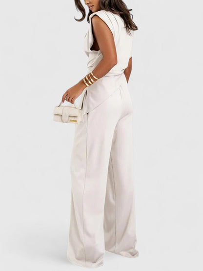 Layla | Women's Wide Leg Pants Occasion Set Draped Two-Piece