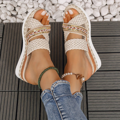 Blodwen | Women's Woven Slip-On Sandals