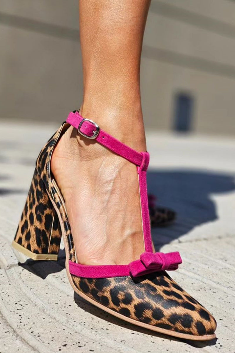 Theodora | Green Leopard Print Sandals with Colourful Accent