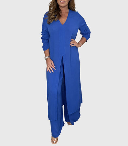 Pearl | Women's Wide Leg Pants & Duster Cardigan Two-Piece Set