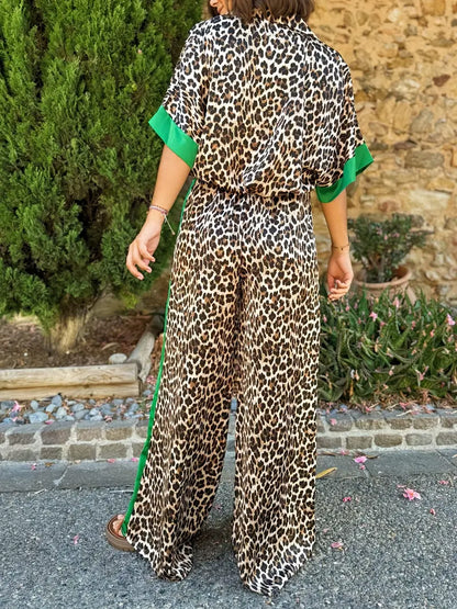 Caitlin | Fluid Leopard Print Wide Ensemble
