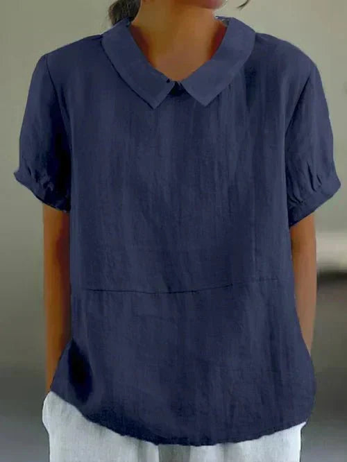 Nausicaa | Women's Peter Pan Collar Short Sleeve Everyday Top
