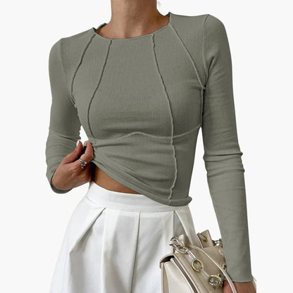 Morfudd | Sculpted Seam Long Sleeve Top