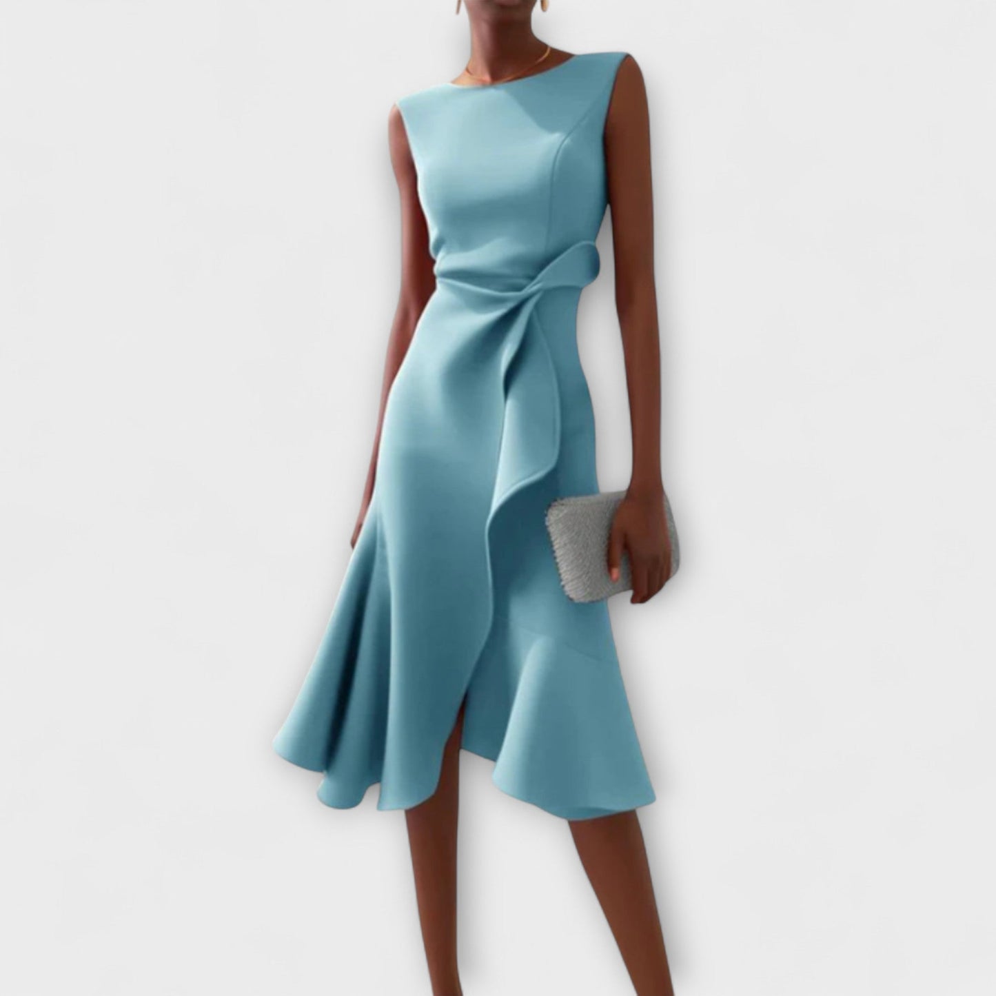 Verity | Draped Asymmetric Midi Dress