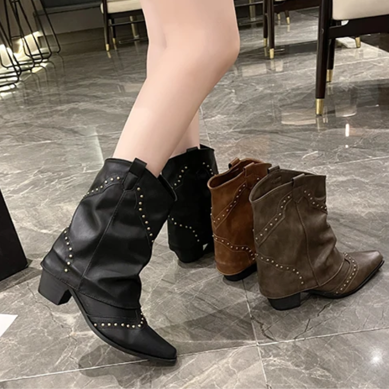 Wilhelmina | Studded Western Boots
