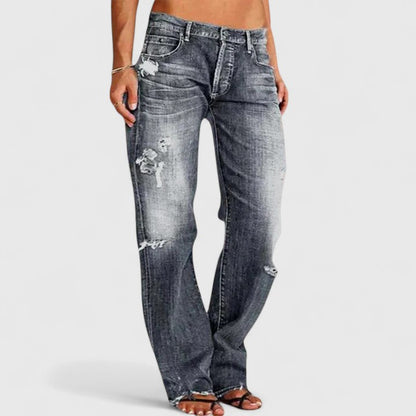 Charity2™ | Women's Low Rise Distressed Straight Leg Jeans