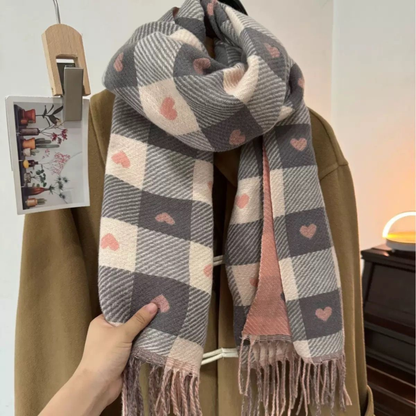 Maya | Cosy Warm Plaid Double Side Tassel Scarf
