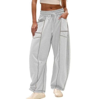 Antigone | Women's Wide Leg Cargo Pants High Waist Drawstring