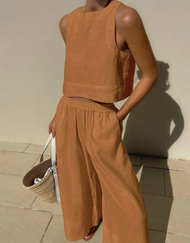 Selena | Women's Wide Leg Pants & Crop Top Two Piece Set