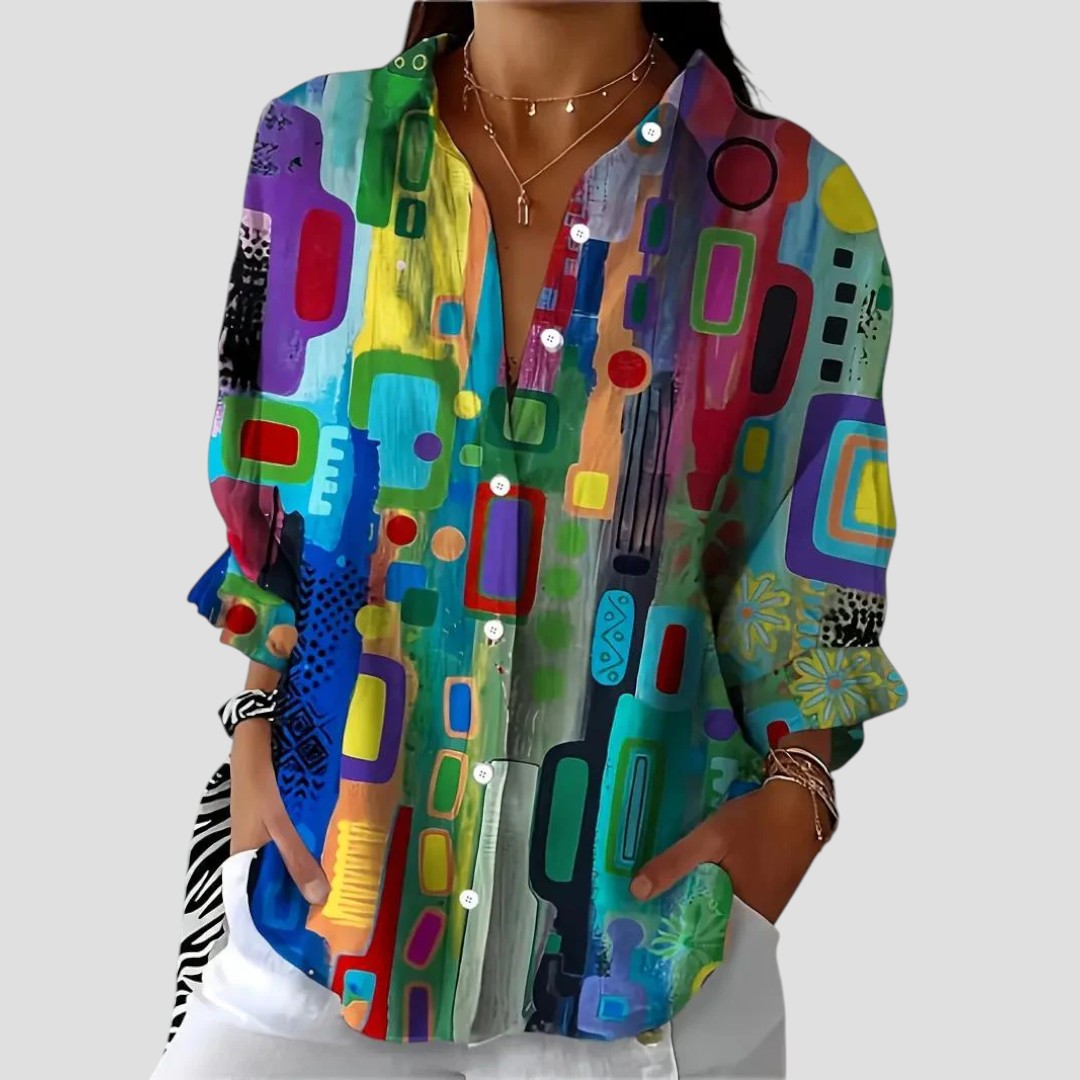 Ella | Elegant Blouse with Geometric Pattern