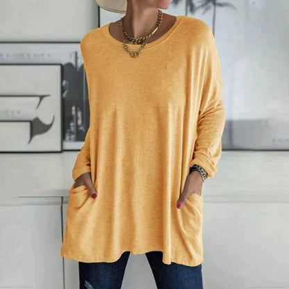 Annelise | Women's Oversized Long Sleeve Tunic Top with Pockets