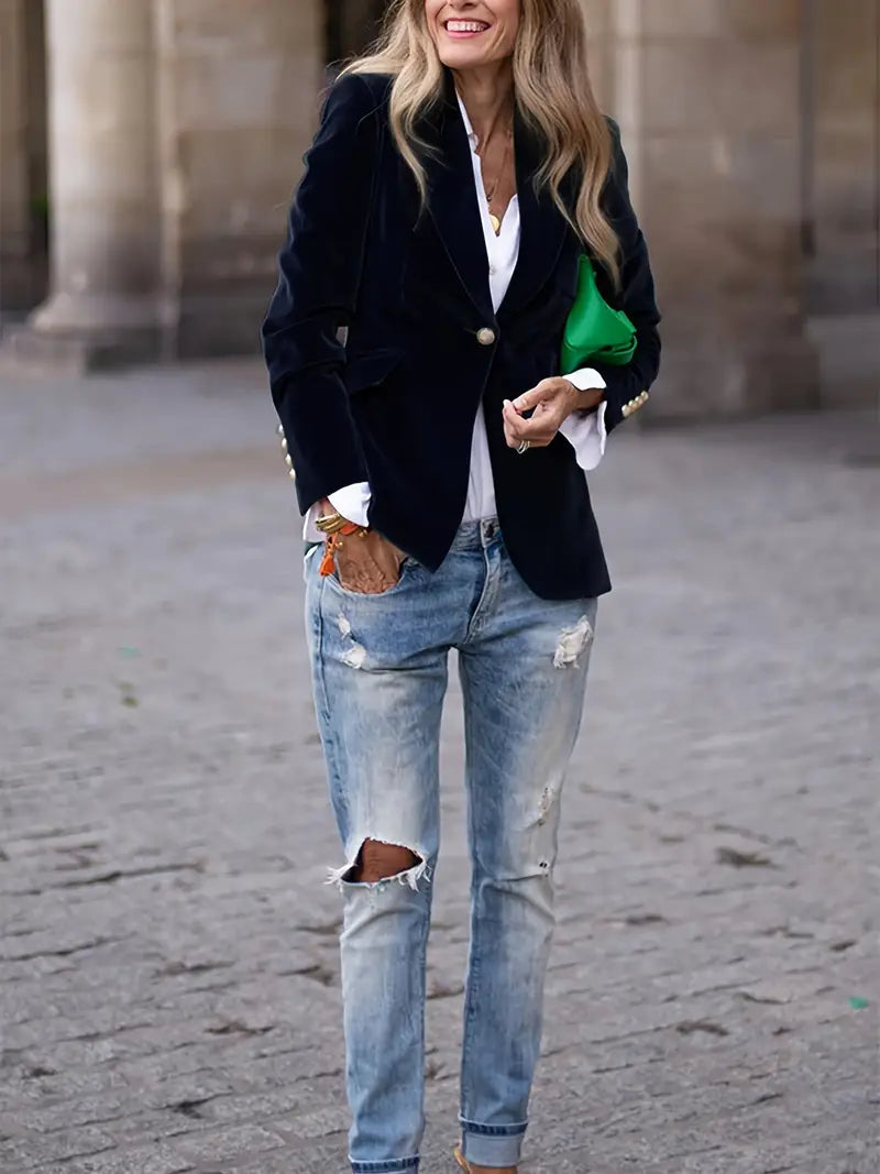 Eugenie™ | Elegant Velvet Blazer
