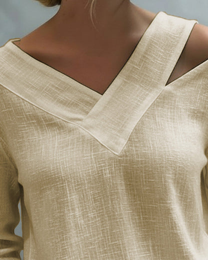 Brittany | Women's Asymmetric V-Neck Long Sleeve Top