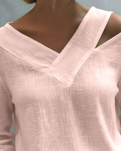 Brittany | Women's Asymmetric V-Neck Long Sleeve Top