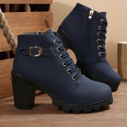 Serenity | Chic Lace-Up Chunky Ankle Boots