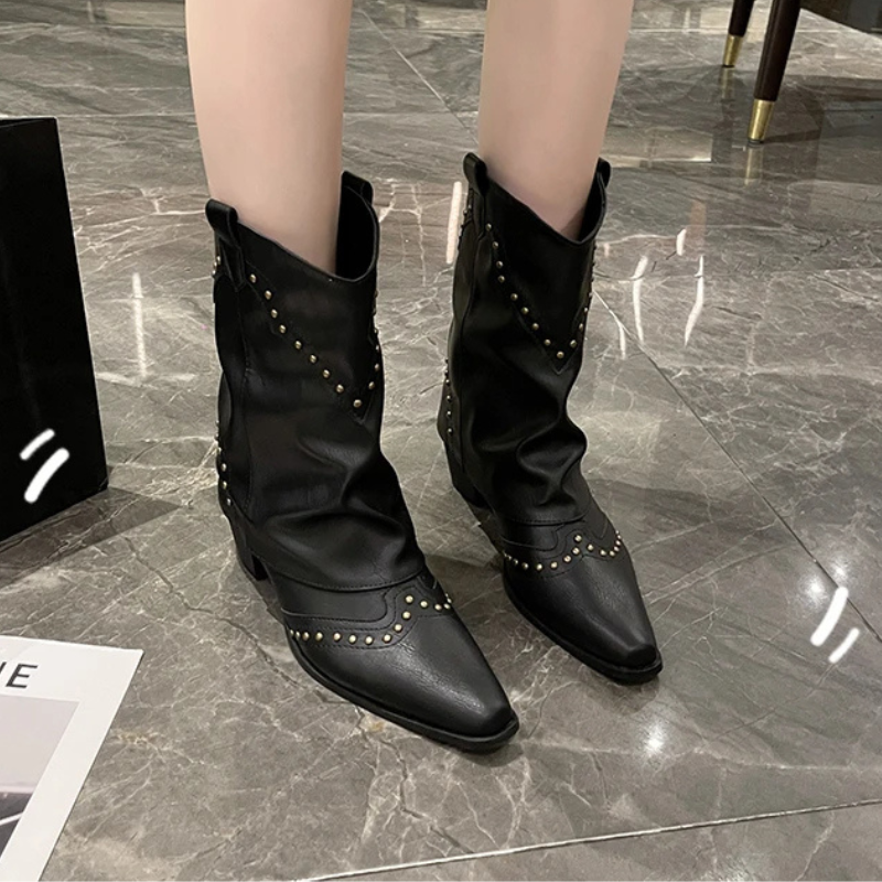 Wilhelmina | Studded Western Boots