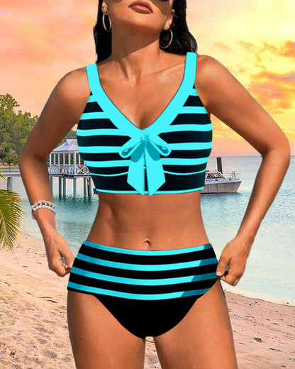 Gwendolyn™ | Women's High Waist Striped Bikini Set