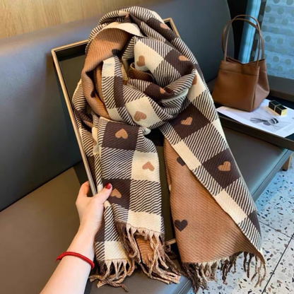 Maya | Cosy Warm Plaid Double Side Tassel Scarf