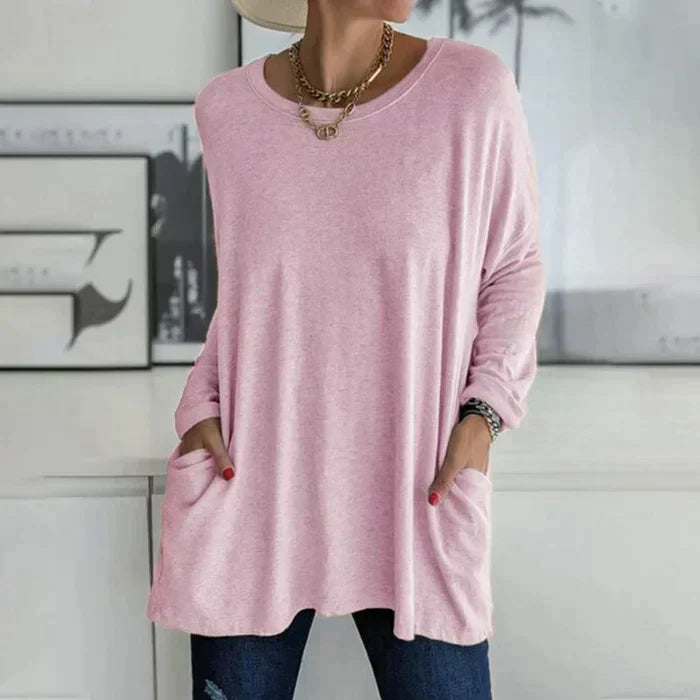 Annelise | Women's Oversized Long Sleeve Tunic Top with Pockets
