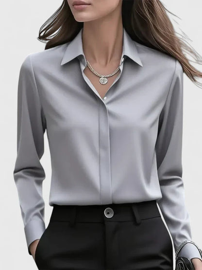 Cleo | Women's Elegant Button Down Shirt with Concealed Placket