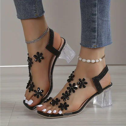 Dawn | Women's Rhinestone Block Heel Sandals