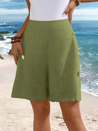 Zana | Comfortable Shorts With Buttons