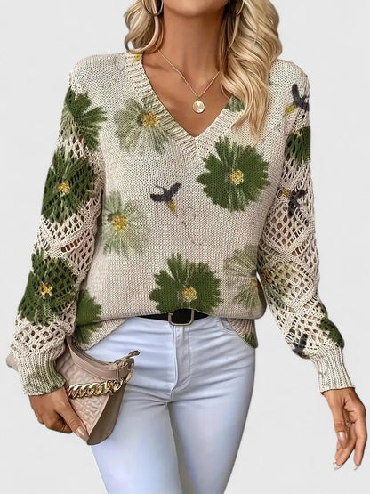 Mist | Elegant Sweater with Floral Pattern