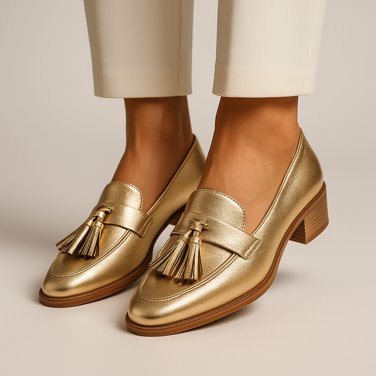 Lola™ | Gold Loafers