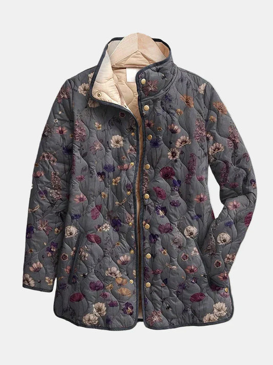 Priscilla™ | Vintage Floral Print Quilted Jacket