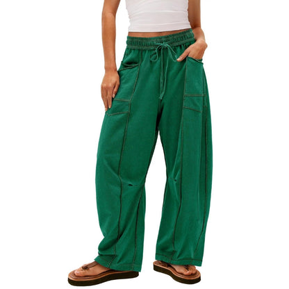 Antigone | Women's Wide Leg Cargo Pants High Waist Drawstring