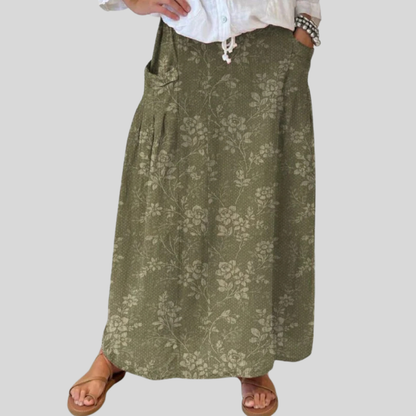 Danielle | Vintage Floral Elastic waistband Pocket Skirt