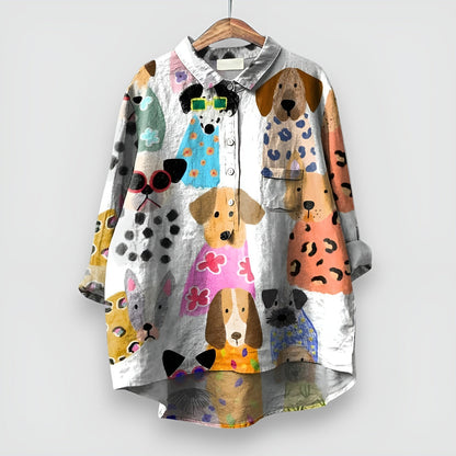 Colleen | Women's Shirt with Dog Print