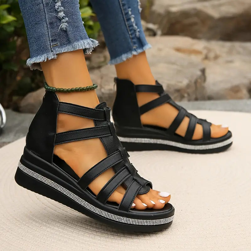 Jade | Comfort Sandals with Rhinestone Decoration