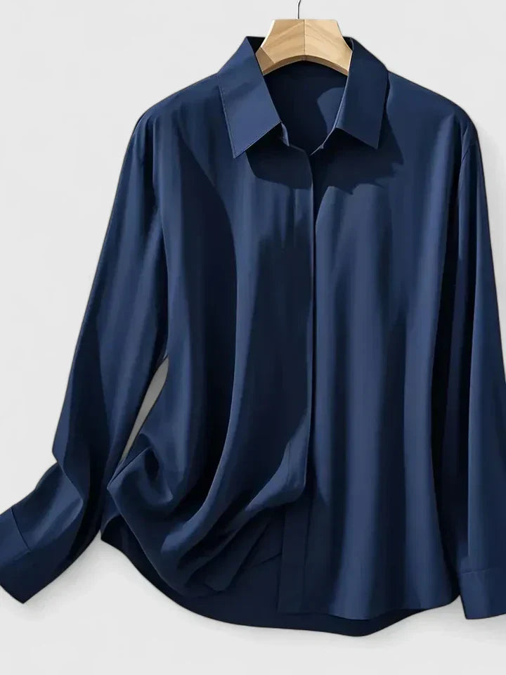 Cleo | Women's Elegant Button Down Shirt with Concealed Placket