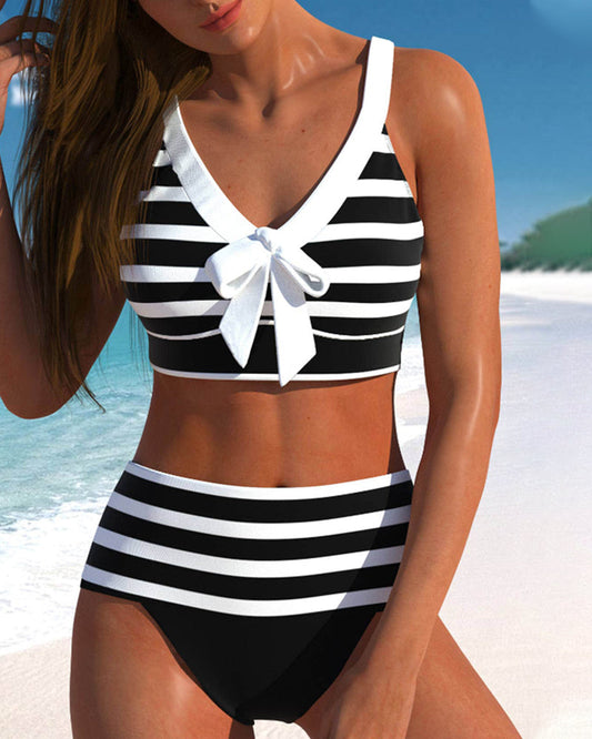 Gwendolyn™ | Women's High Waist Striped Bikini Set