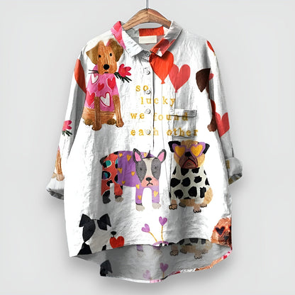 Colleen | Women's Shirt with Dog Print