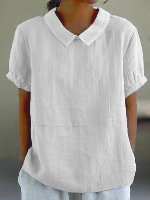 Nausicaa | Women's Peter Pan Collar Short Sleeve Everyday Top