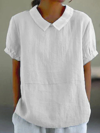 Nausicaa | Women's Peter Pan Collar Short Sleeve Everyday Top