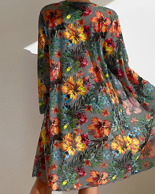 Tayla | Tropical Print Bikini Set with Cover-Up