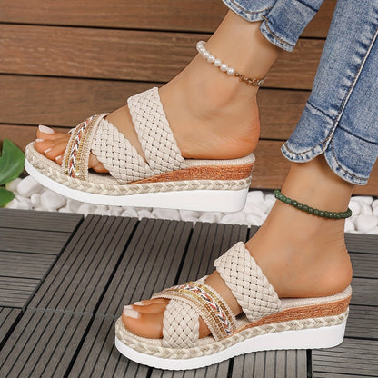 Blodwen | Women's Woven Slip-On Sandals
