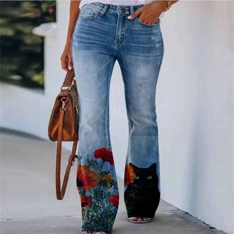 Glory2™ | Women's Floral Print High Waist Flare Jeans