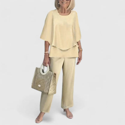 Fern | Women's Wide-Leg Pants & Casual Floral Top Set