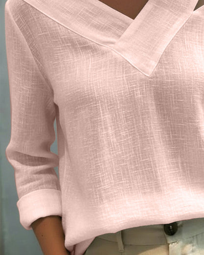 Brittany | Women's Asymmetric V-Neck Long Sleeve Top