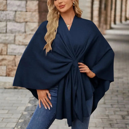 Ines | Elegant Draped Poncho