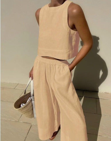 Selena | Women's Wide Leg Pants & Crop Top Two Piece Set