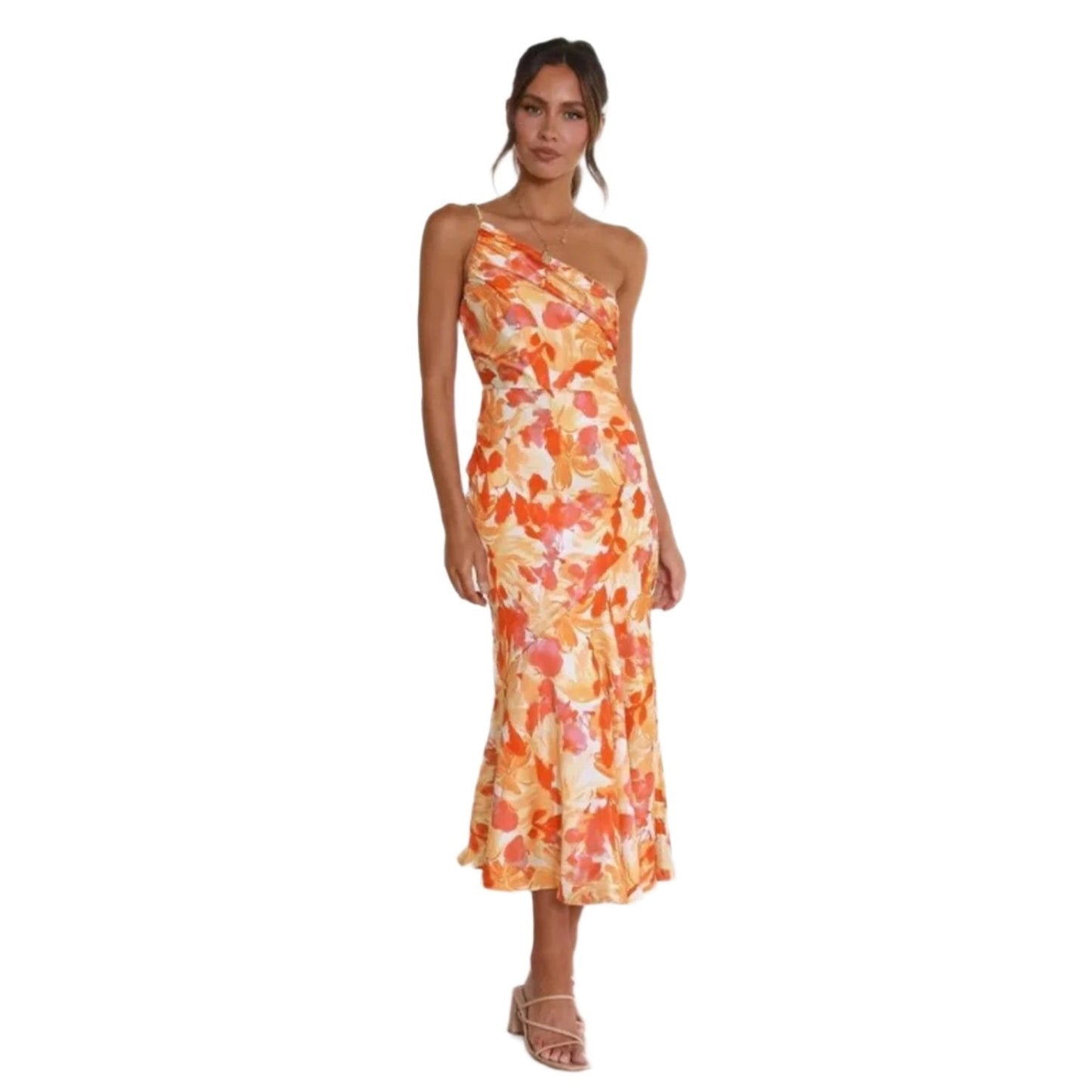 Amanda | Women’s Maxi Dress with Asymmetrical Cut and Floral Pattern