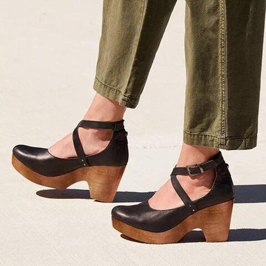 Sophie2™ | Elegant Wedge Heels with Closed Toe & Ankle Strap