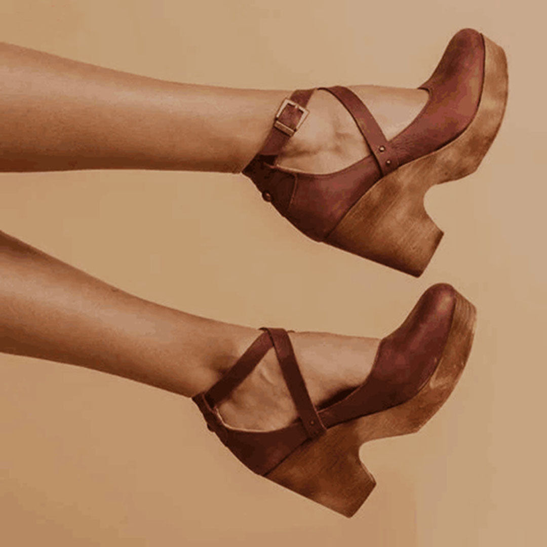 Sophie | Elegant Wedge Heels with Closed Toe & Ankle Strap