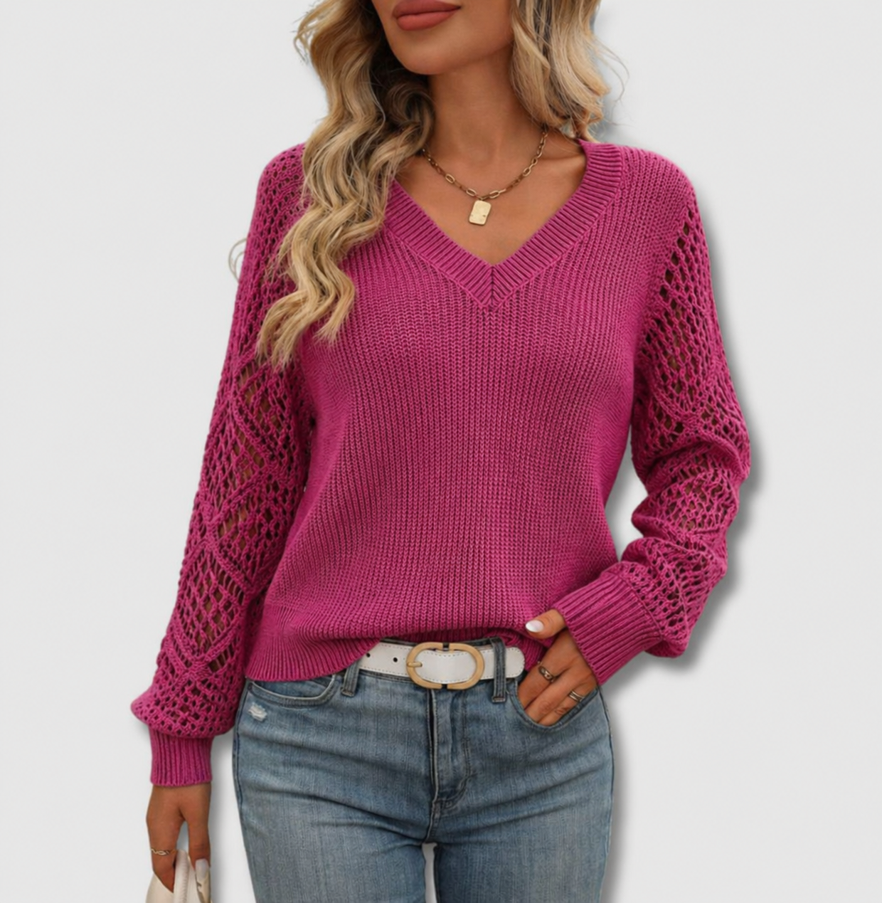 Emma | Elegant V-Neck Sweater